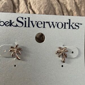 Sterling silver palm tree earrings